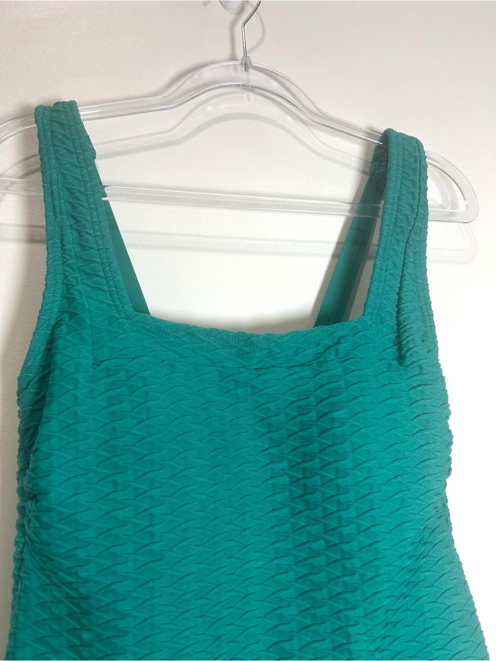 NEW Land's End 2 piece swimsuit Women Sz 6 Tankini Teal Textured Built In Bra - Picture 9 of 15